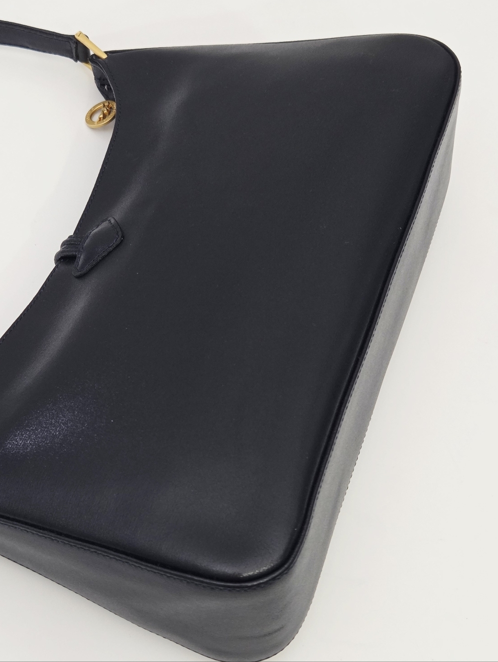 VINTAGE LONGCHAMP ROSEAU DARK BLUE LEATHER SHOULDER BAG - Picture 7 of 8